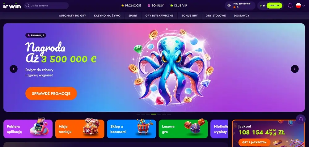 IrWin Casino online strona glowna